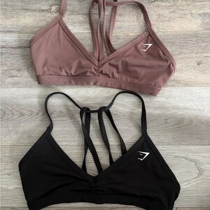 Women's Strappy Sports Bra Set - Brown and Black